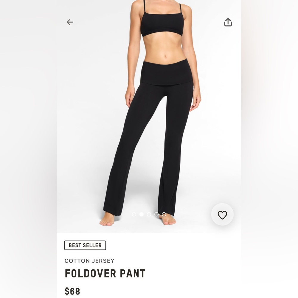 🖤 NWT Skims Black Fold Over Pants Size Large